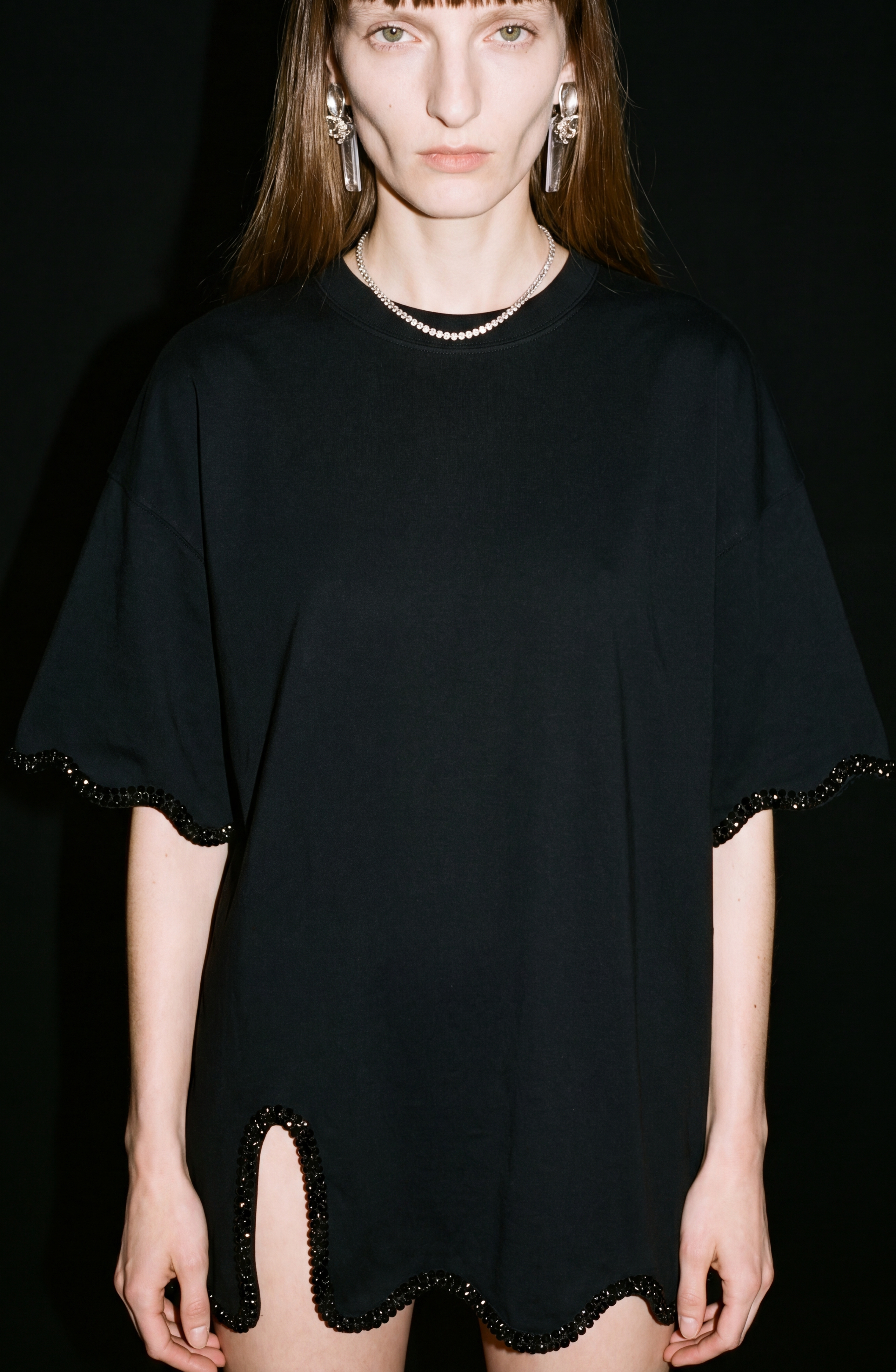 CRYSTAL-TRIM T-SHIRT | LOULOU.
