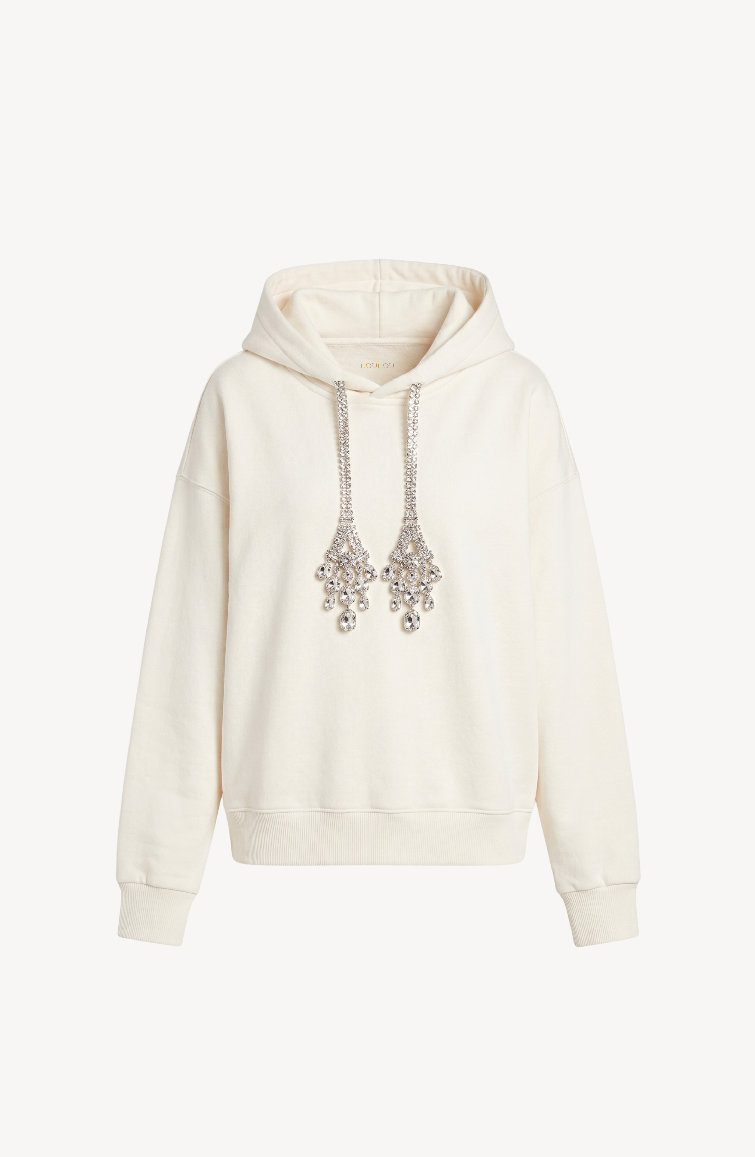 Crystal Drawstring Hoodie | LOULOU.