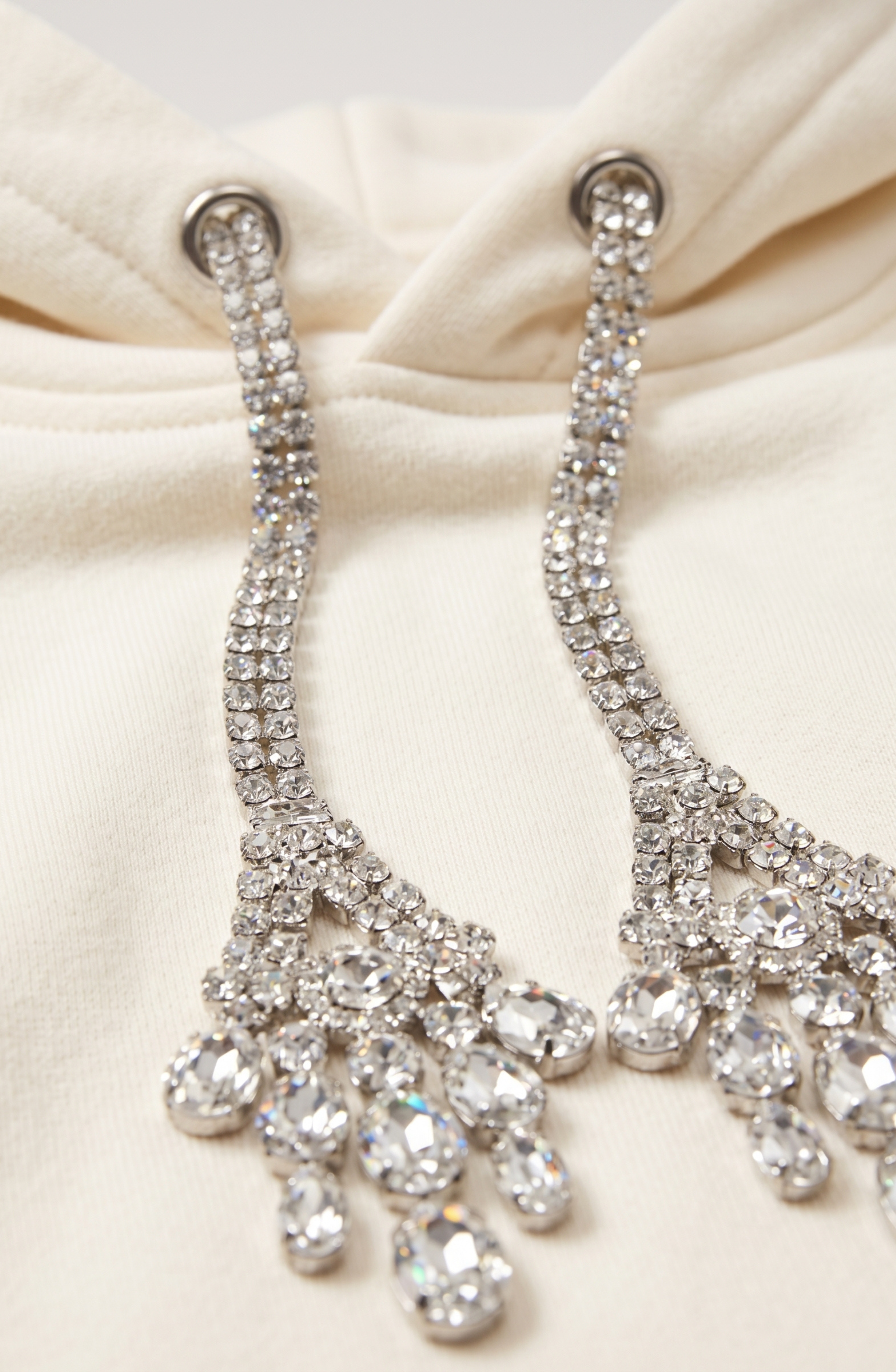Crystal Drawstring Hoodie | LOULOU.