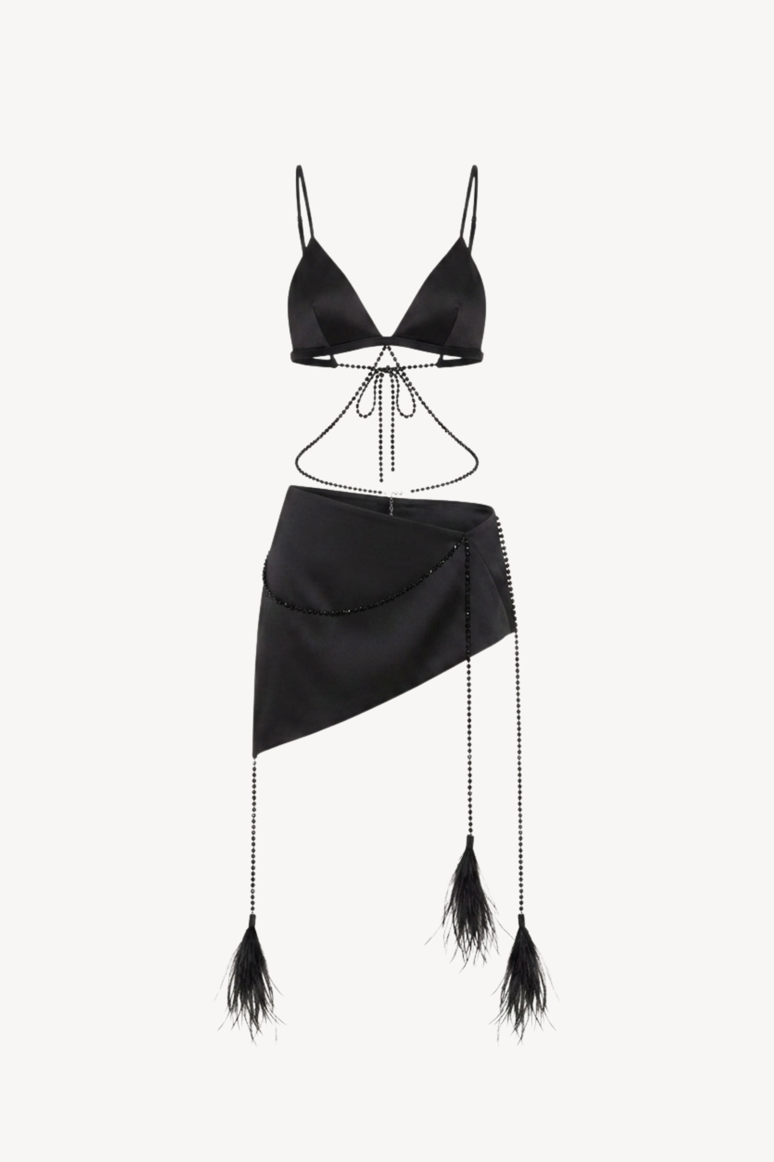 Satin Feather Trim Set