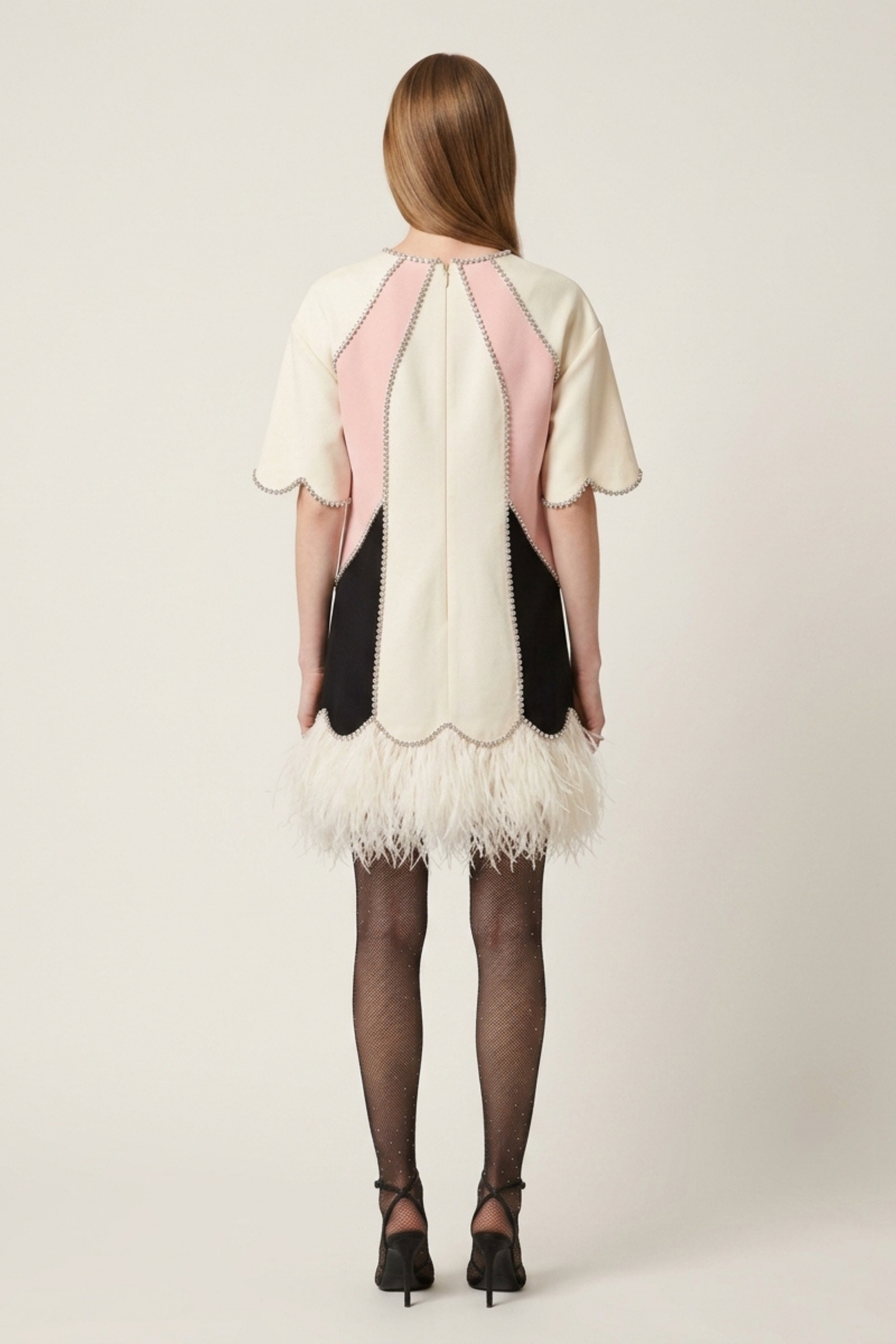 Crystal Feathered Mini Dress