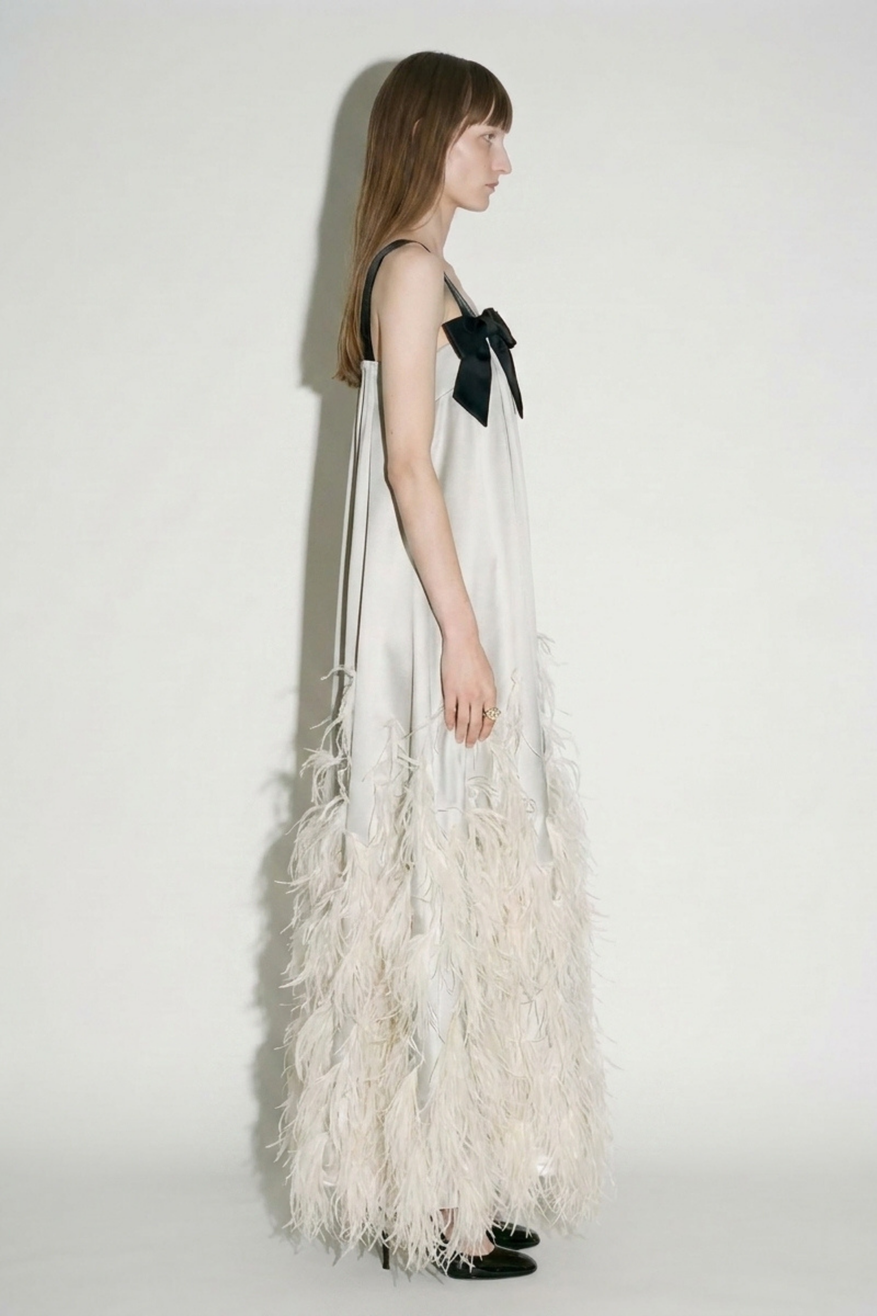 Bow Feather Maxi Dress