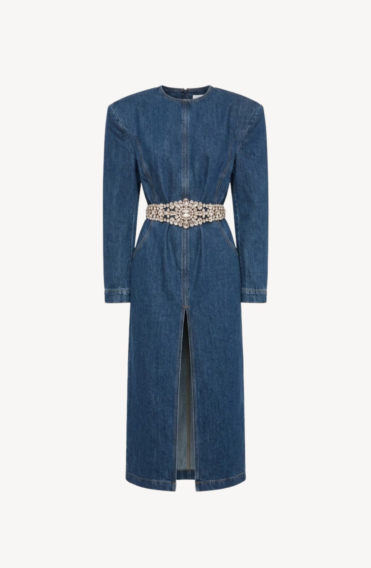 Crystal Belt Denim Dress