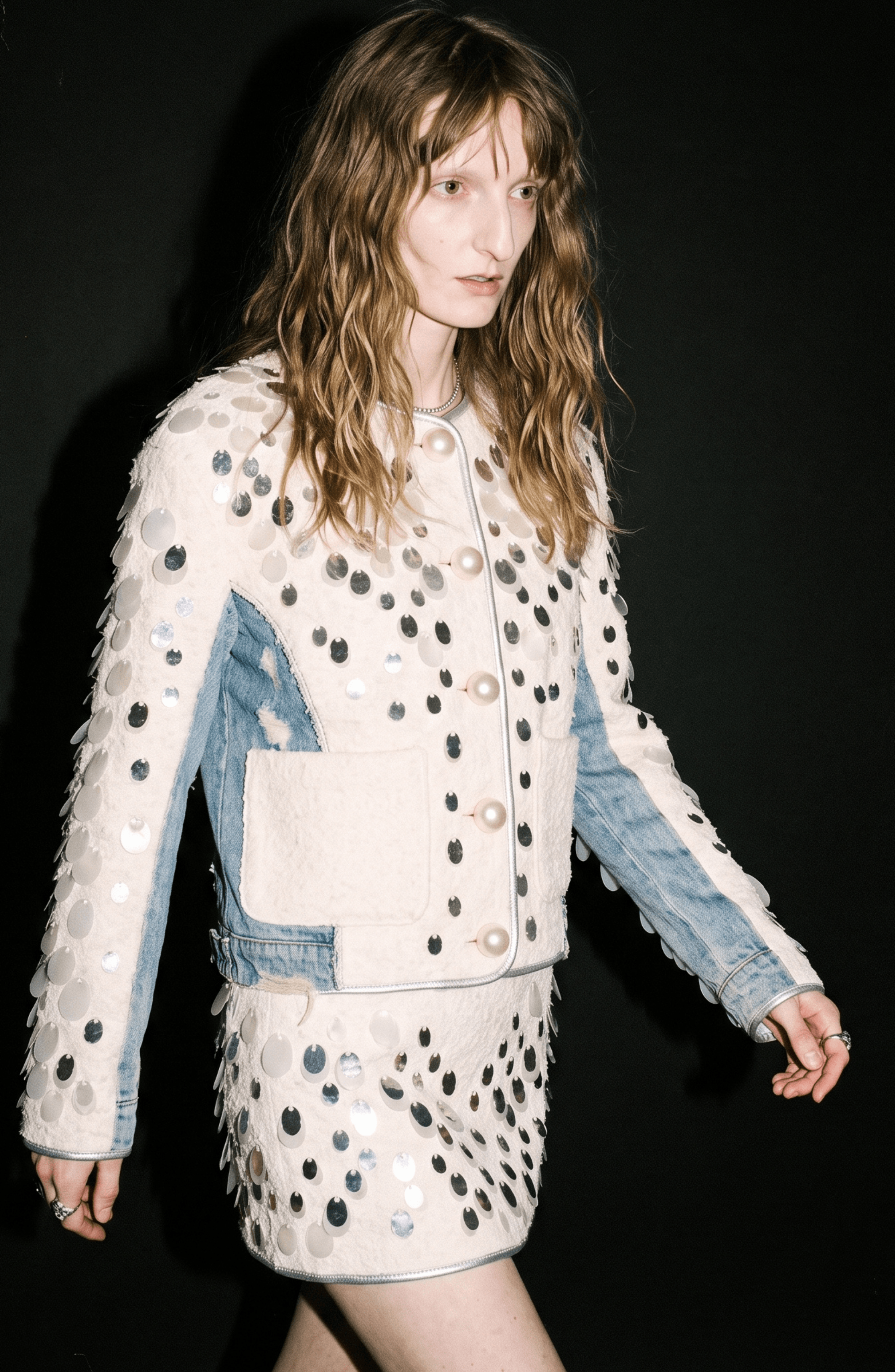 Embellished Bouclé Mini Skirt