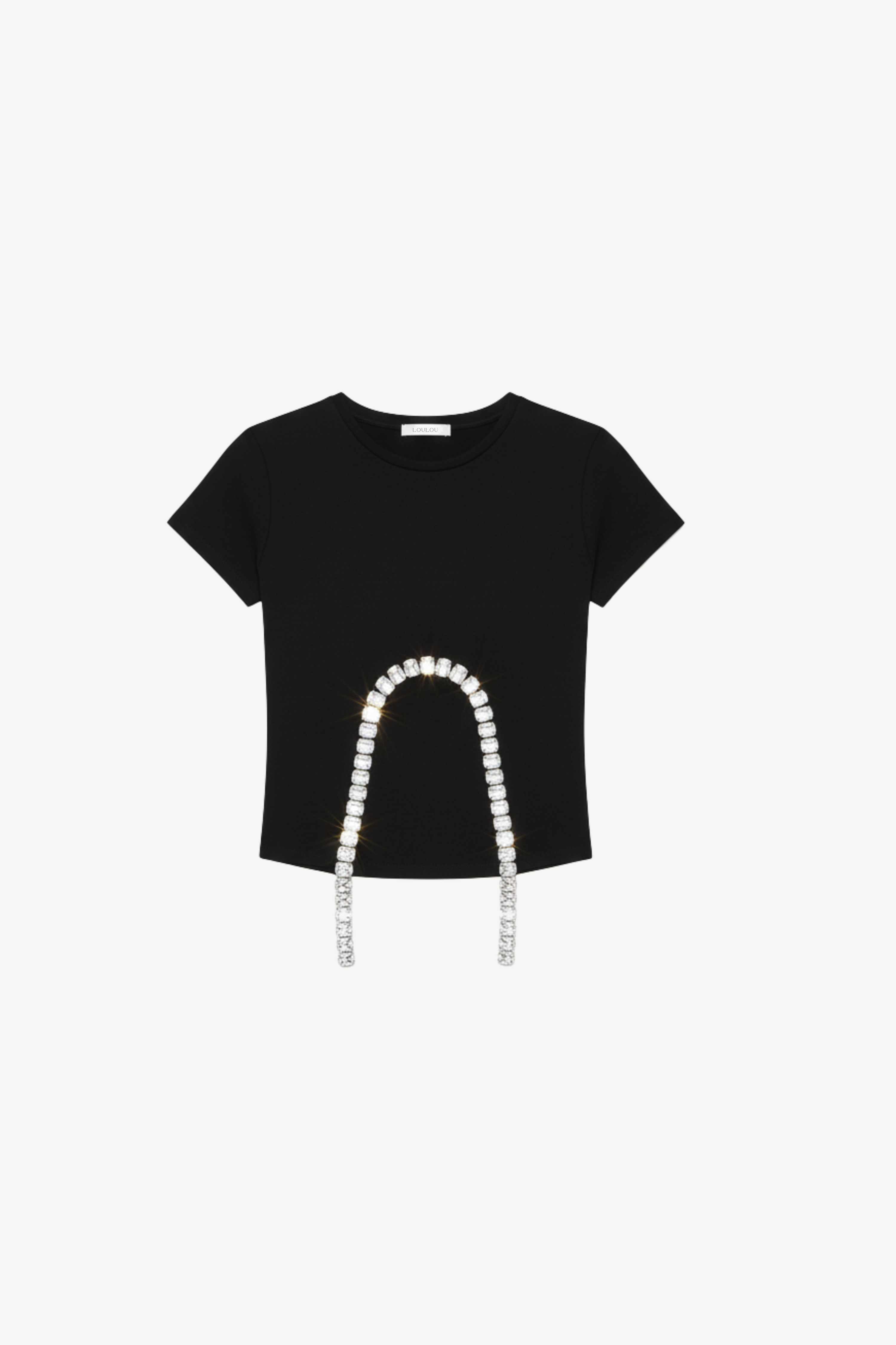 LOULOU Crystal-Trim Cut-Out T-Shirt - photo 1