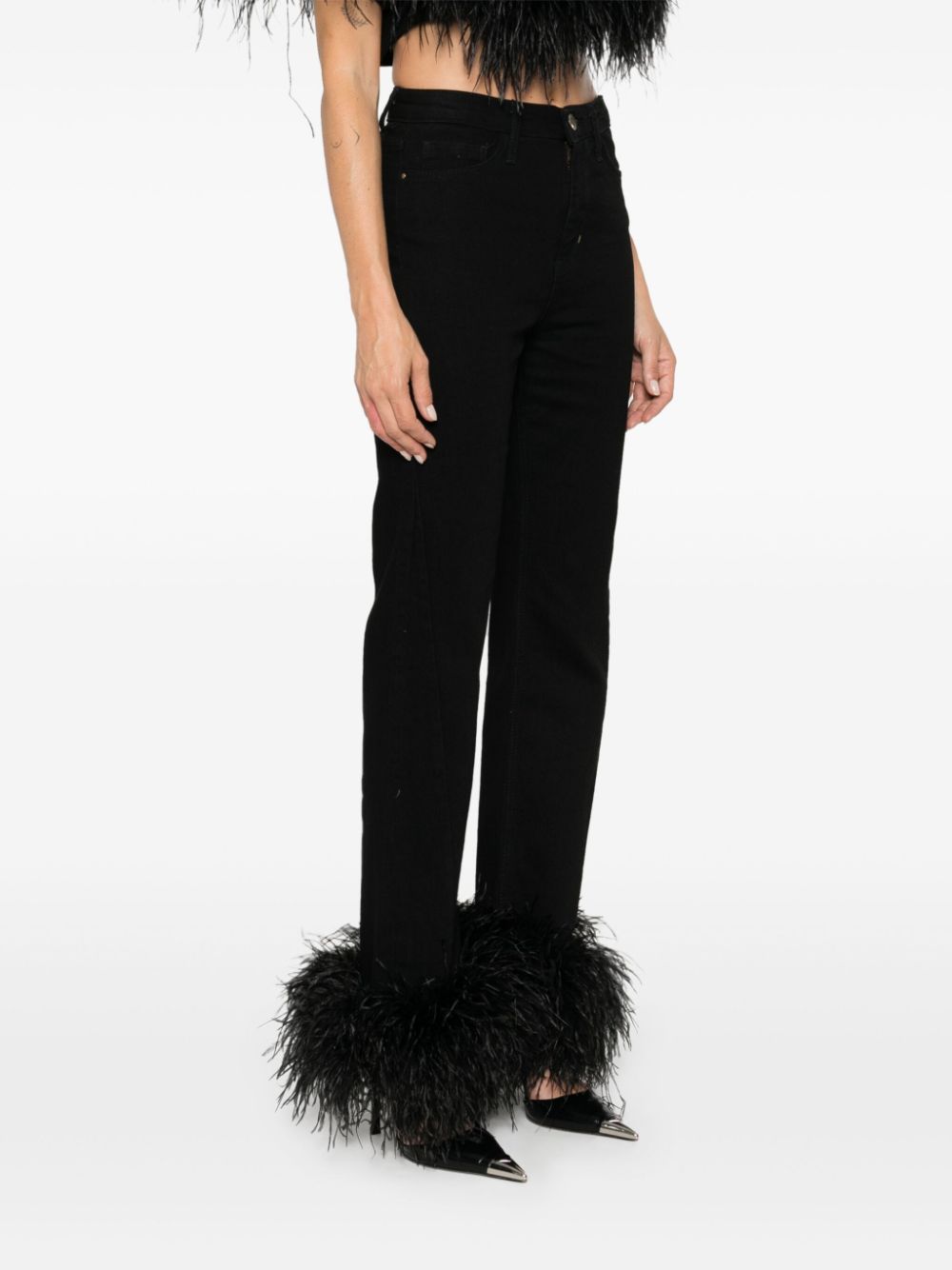 LOULOU Feather-Trim Jeans - photo 4