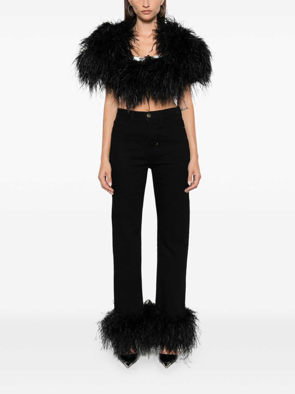 LOULOU Feather-Trim Jeans - photo 6