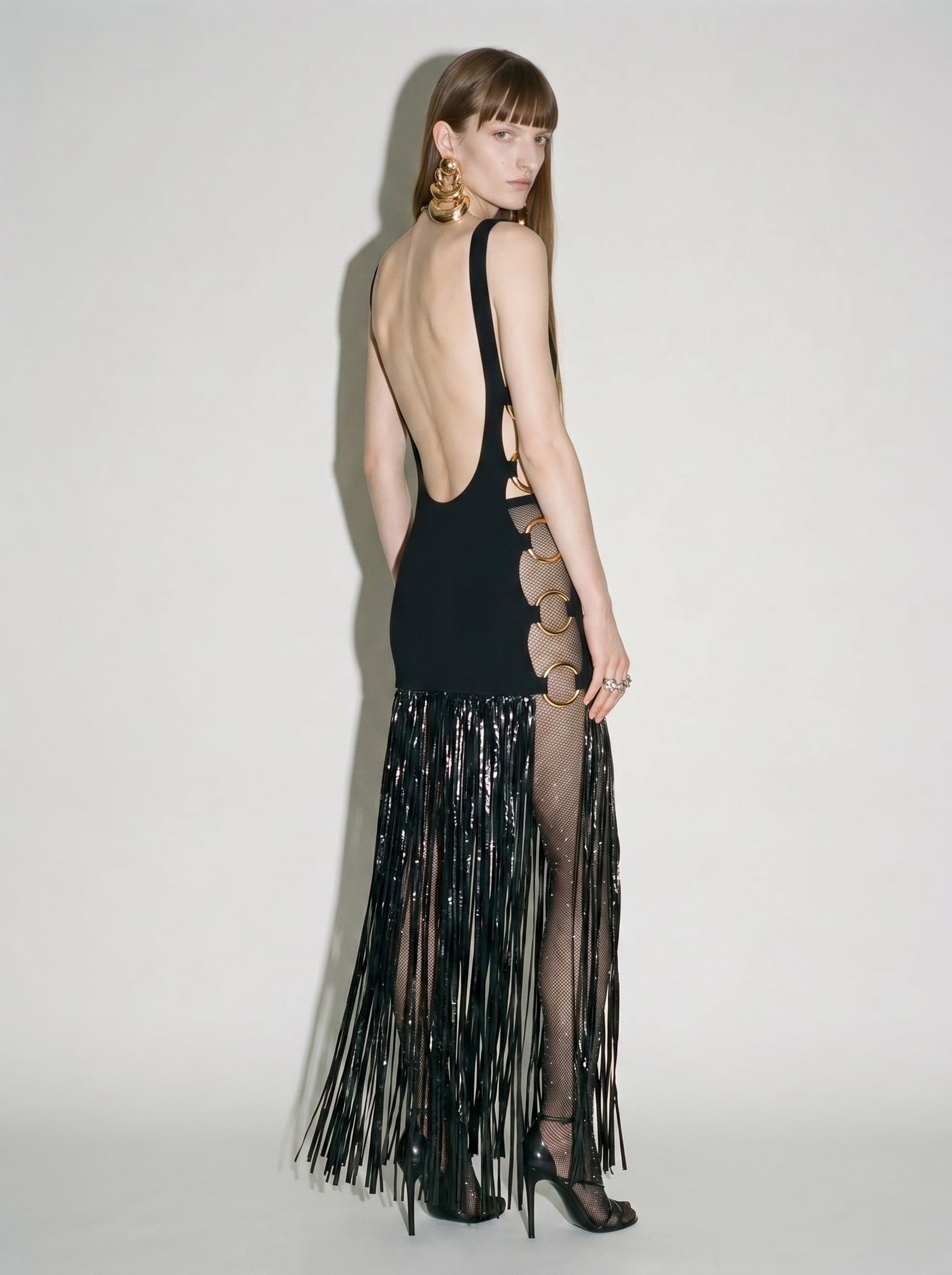 Cutout Fringe Gown