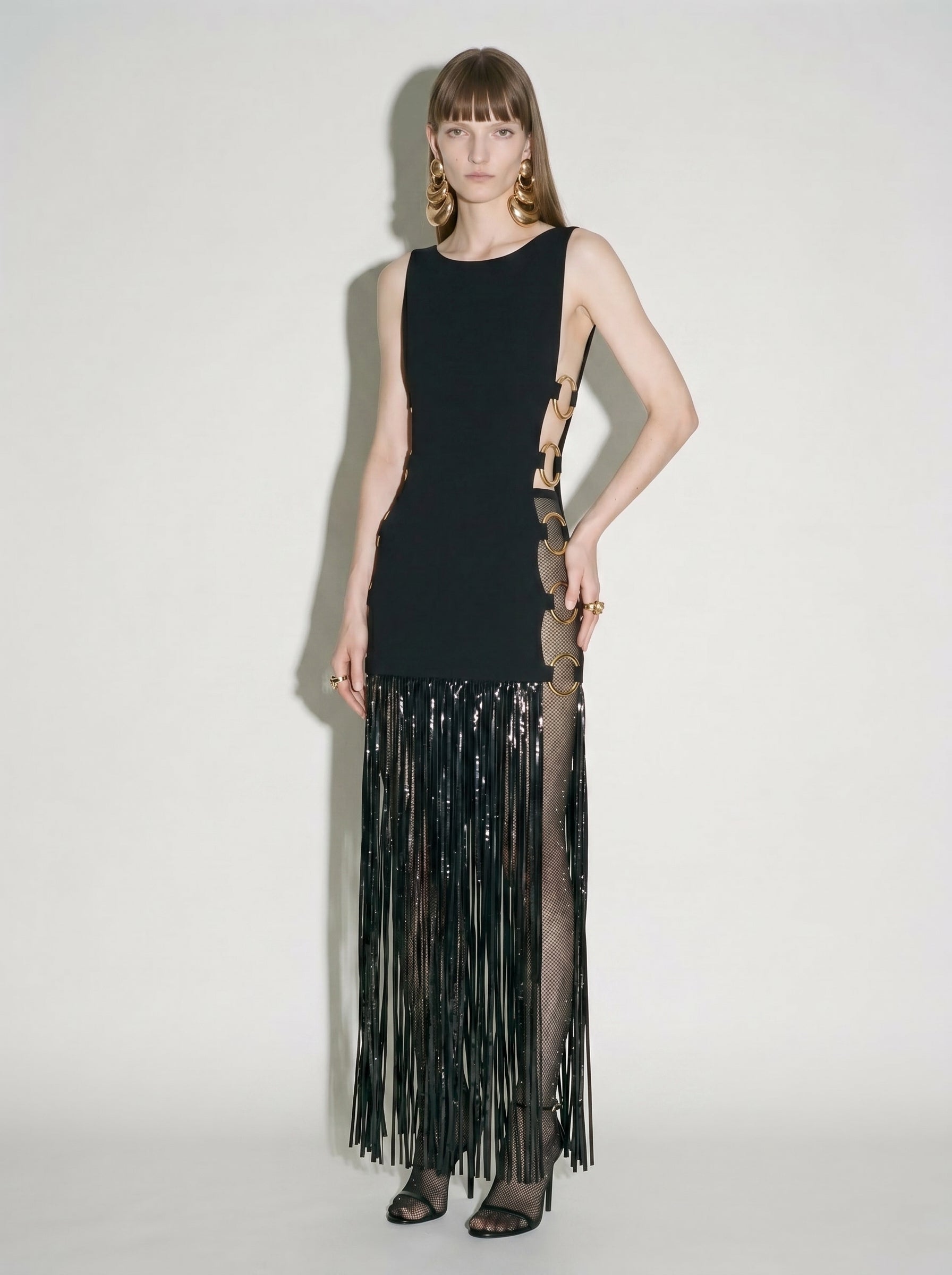 Cutout Fringe Gown