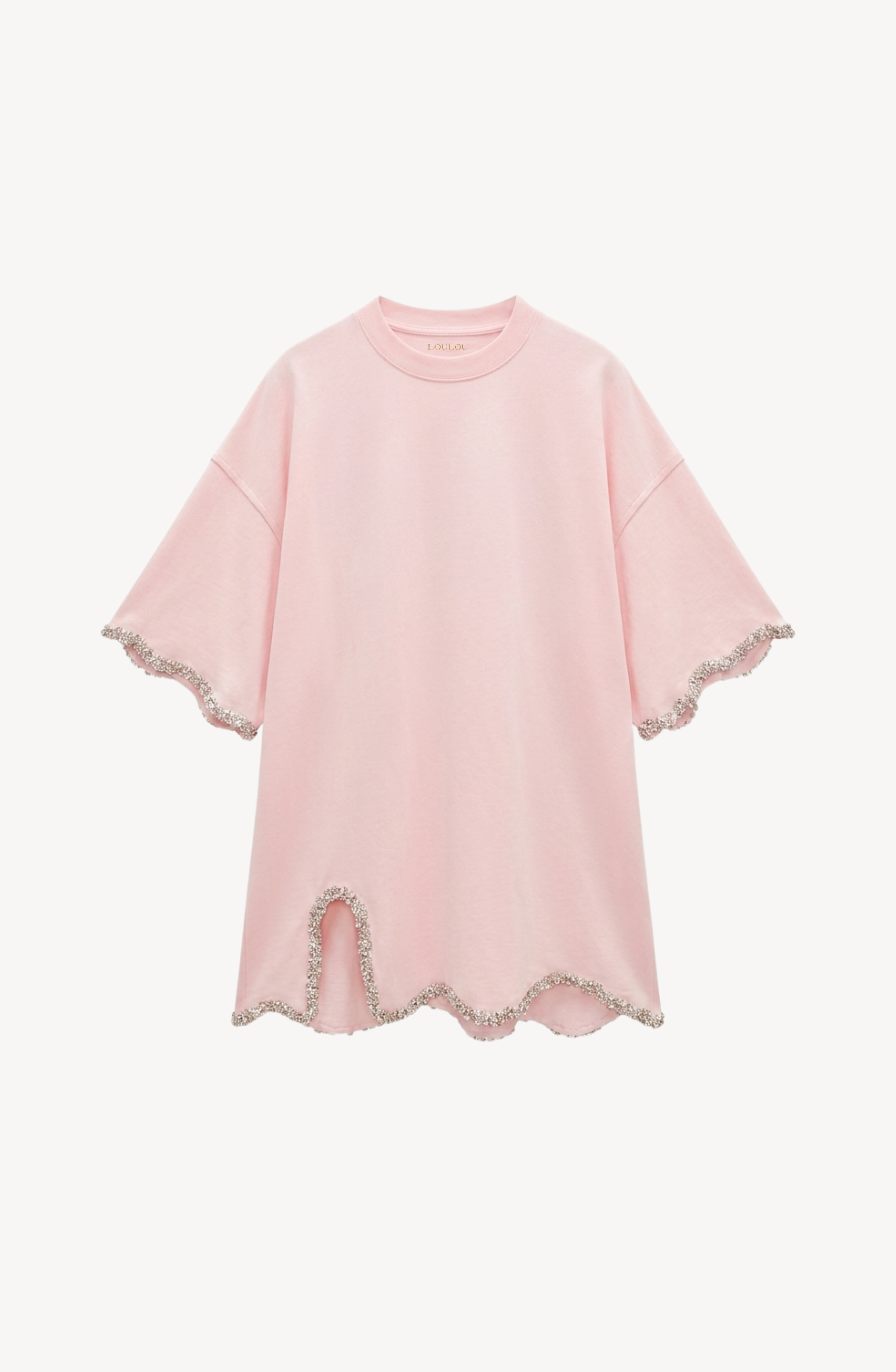 CRYSTAL-TRIM T-SHIRT | LOULOU.