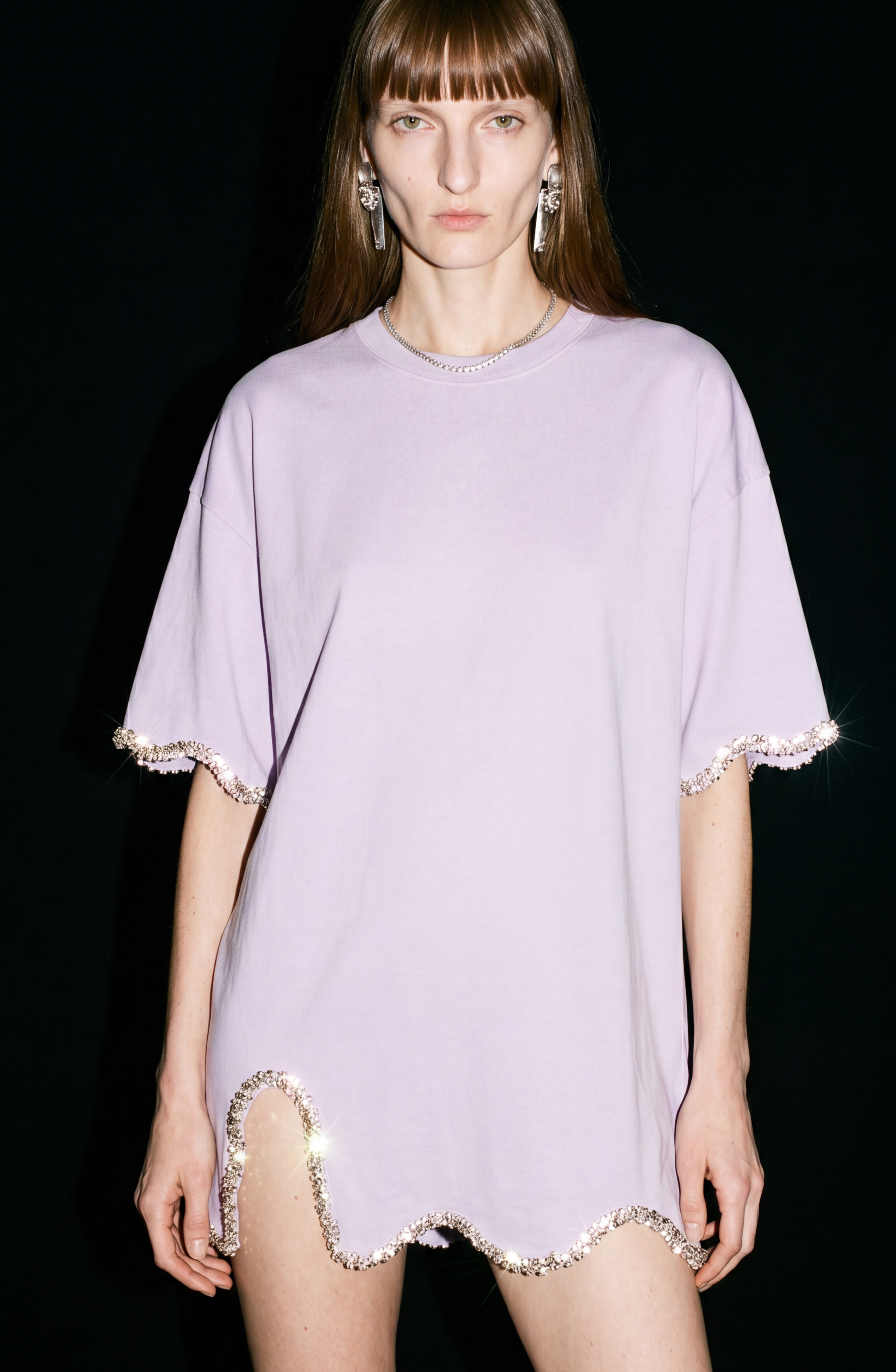 CRYSTAL-TRIM T-SHIRT | LOULOU.