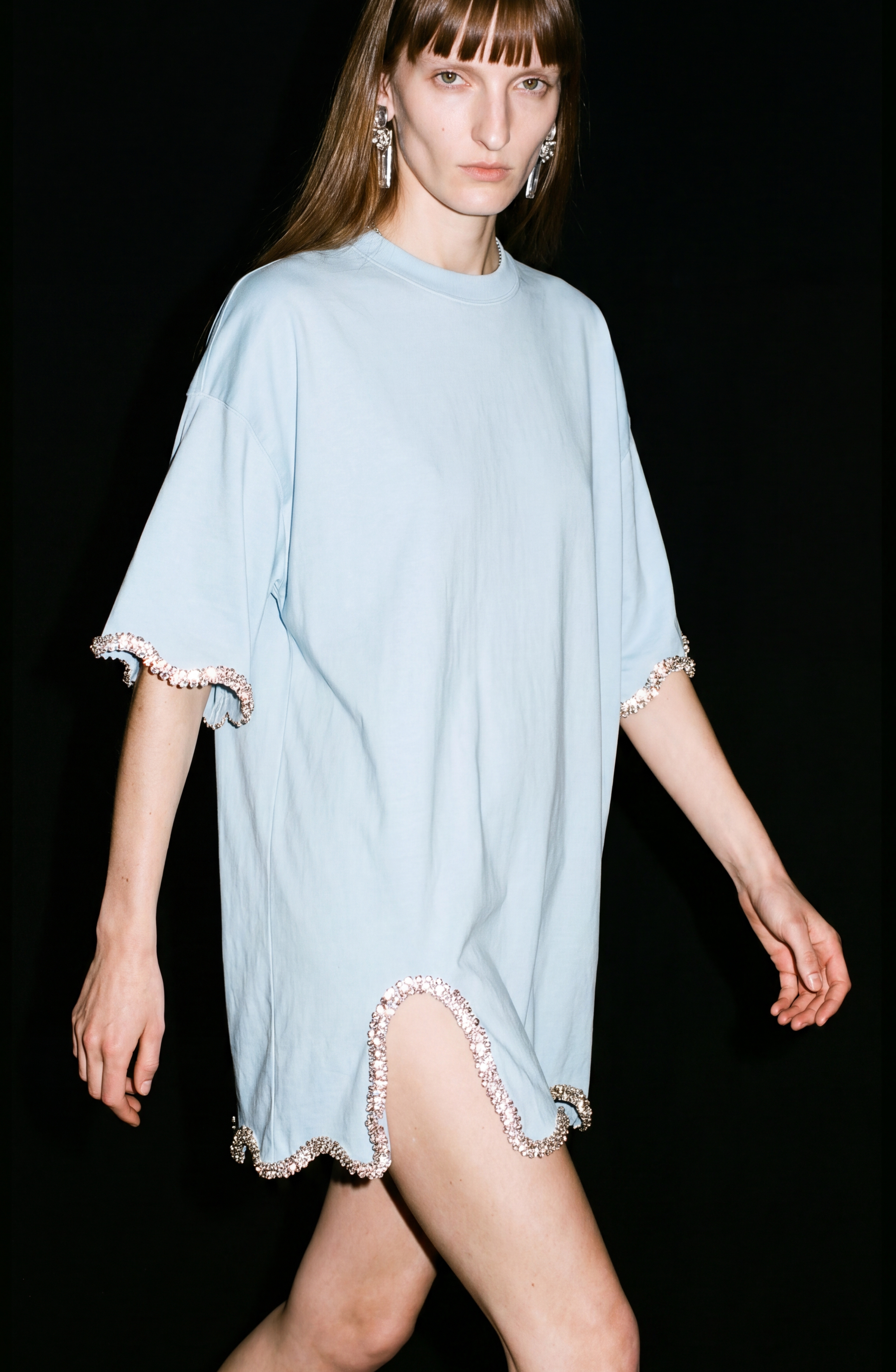 CRYSTAL-TRIM T-SHIRT | LOULOU.