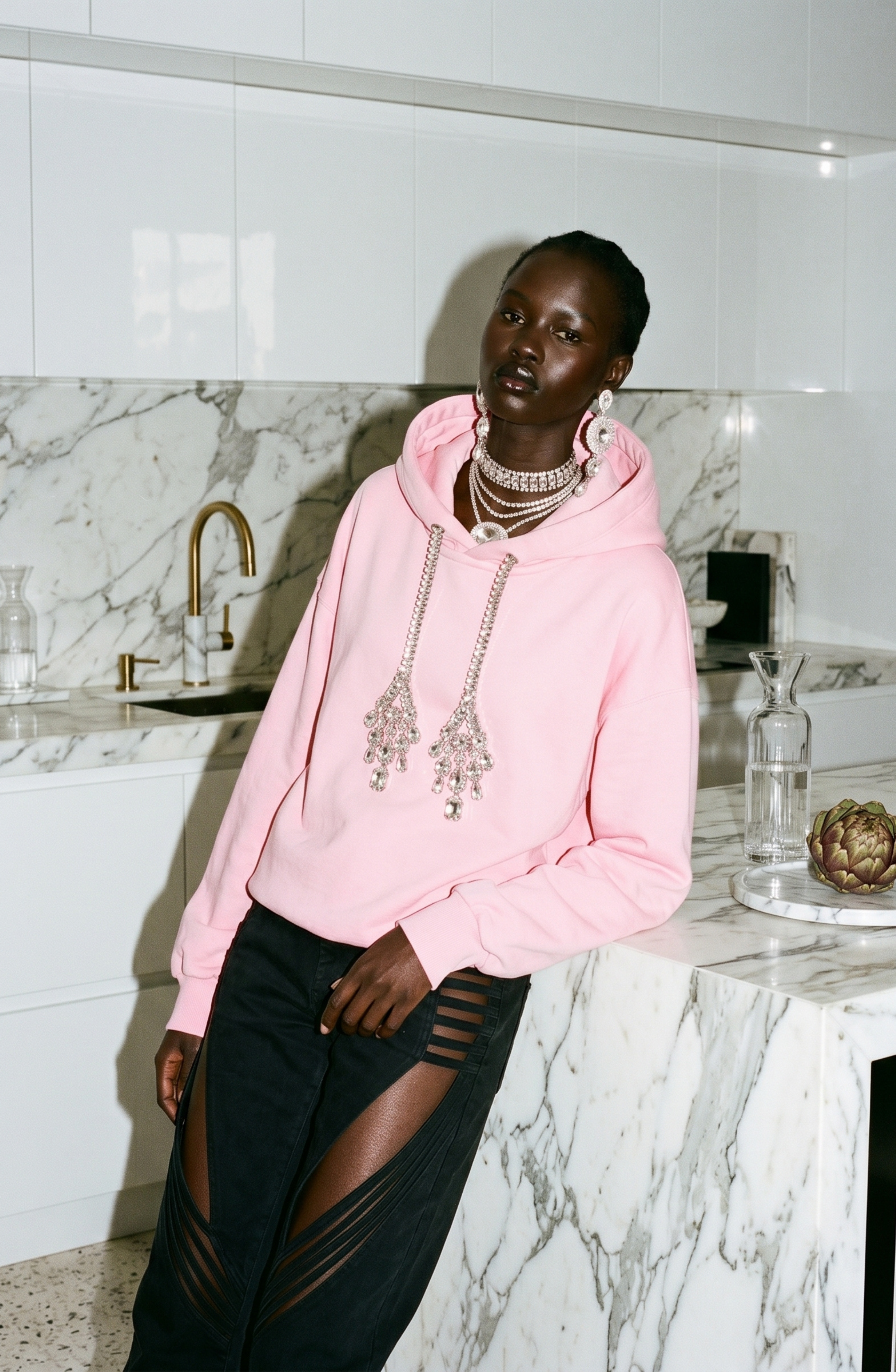 Crystal Drawstring Hoodie