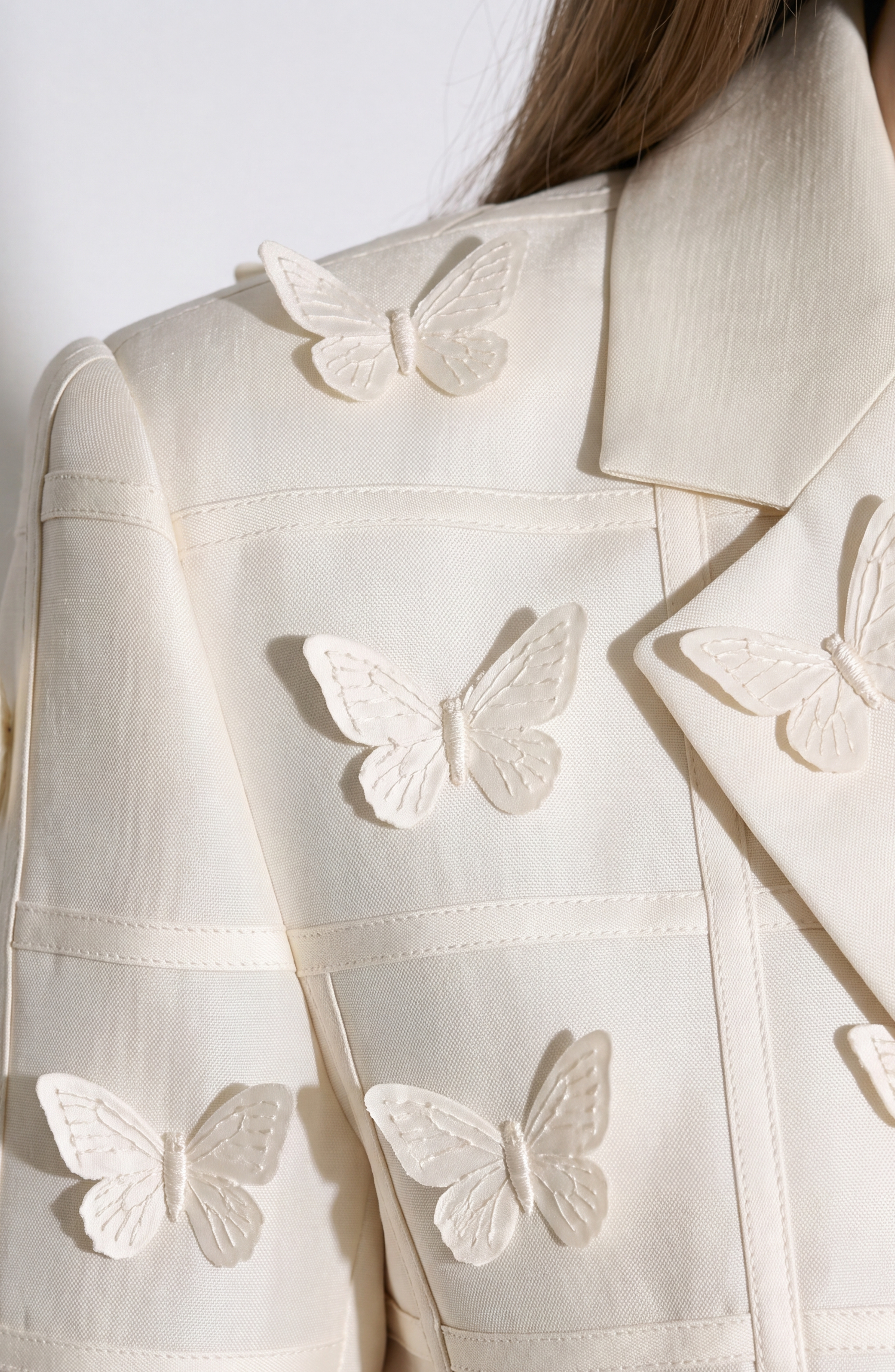 Embellished Silk Basque Blazer Dress