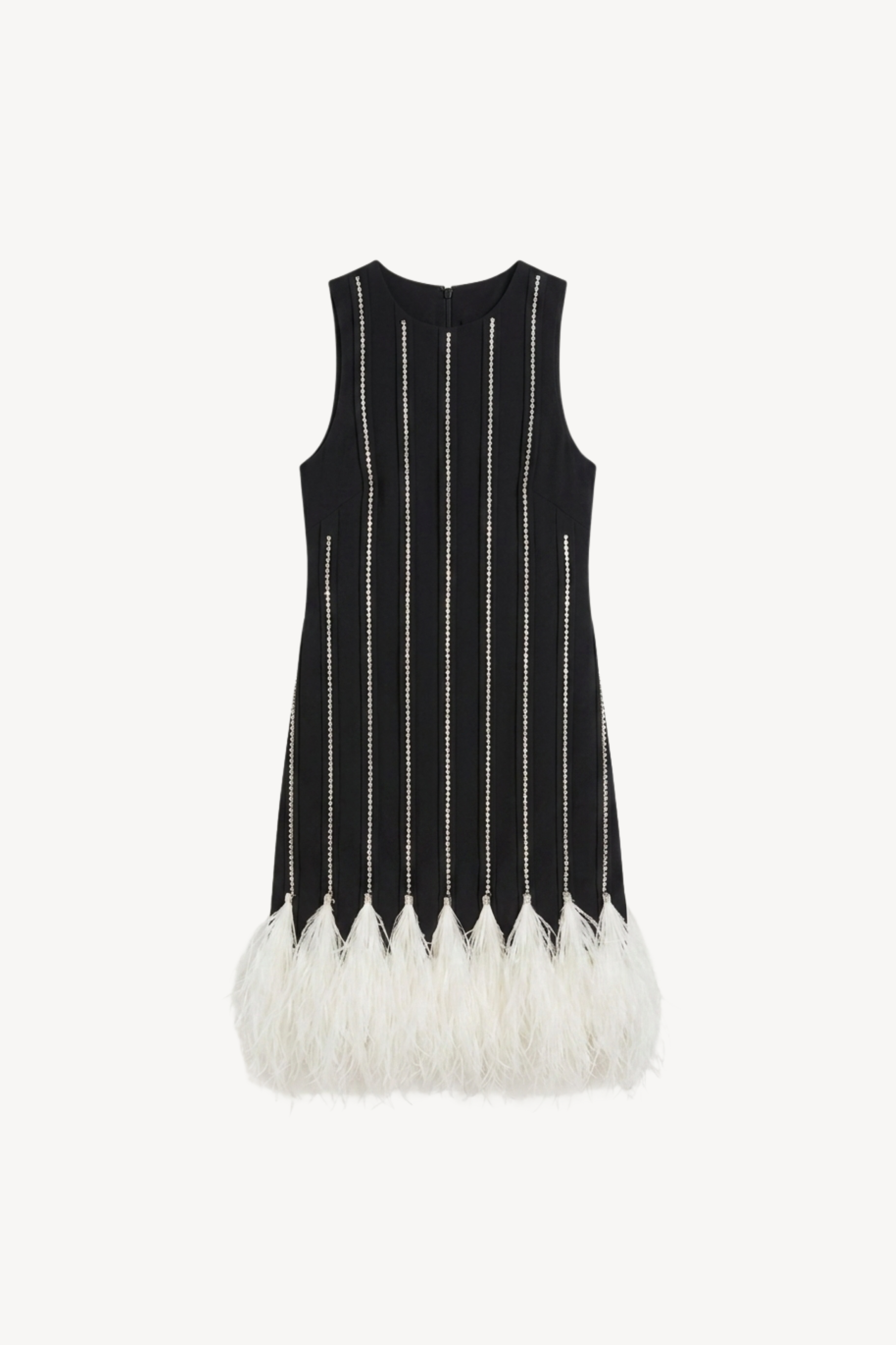 Feather Trim Dress