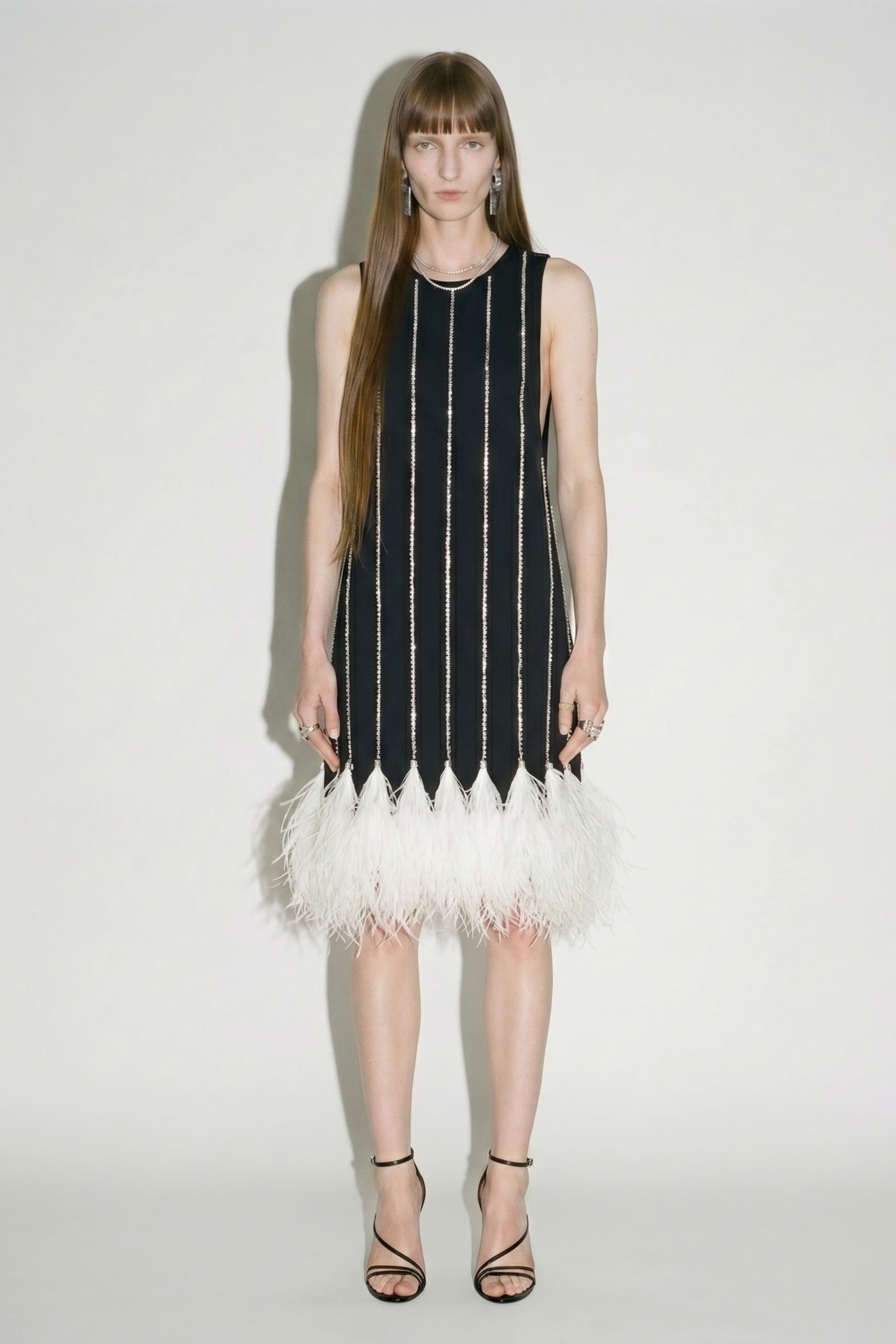 Feather Trim Dress