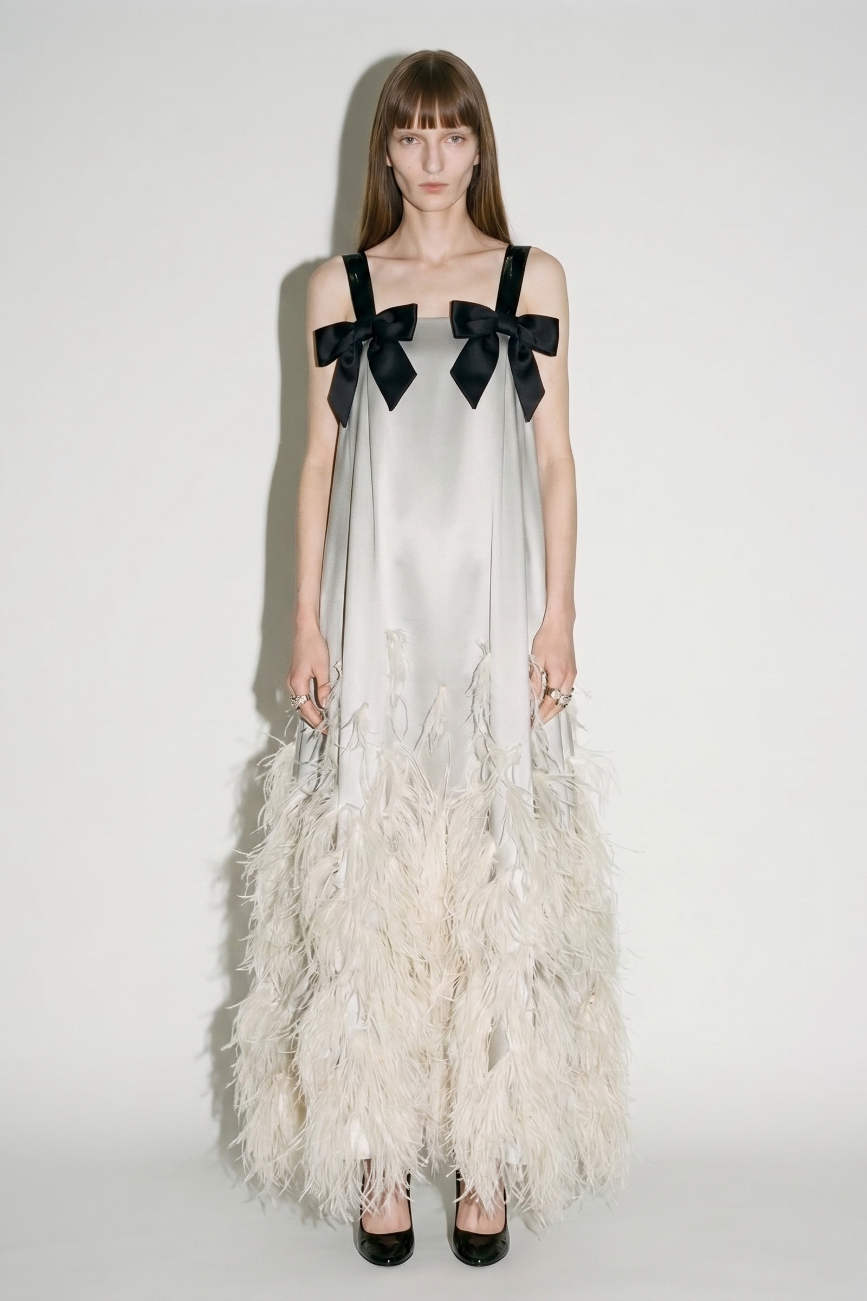 Bow Feather Maxi Dress