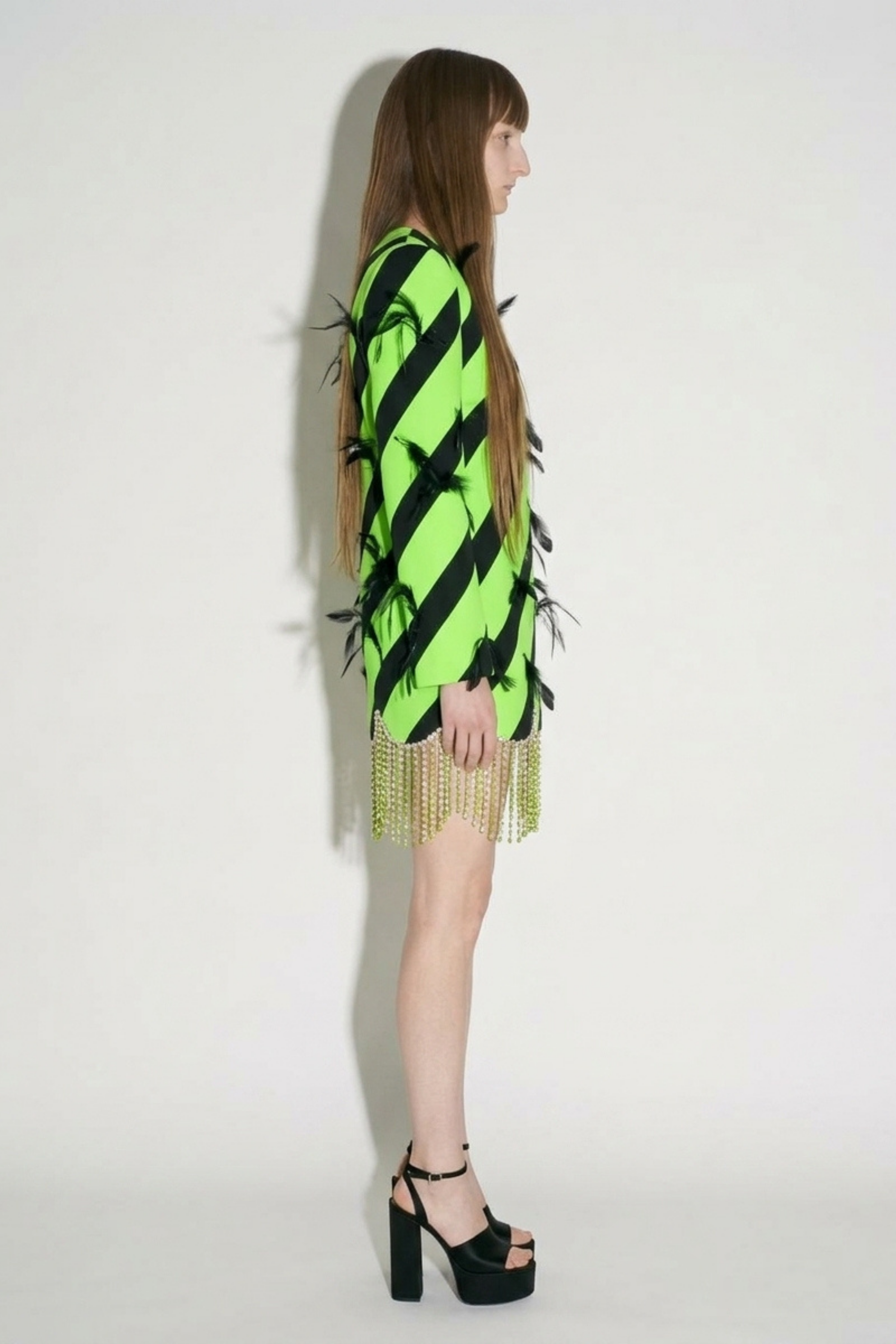 Lime Striped Mini Dress
