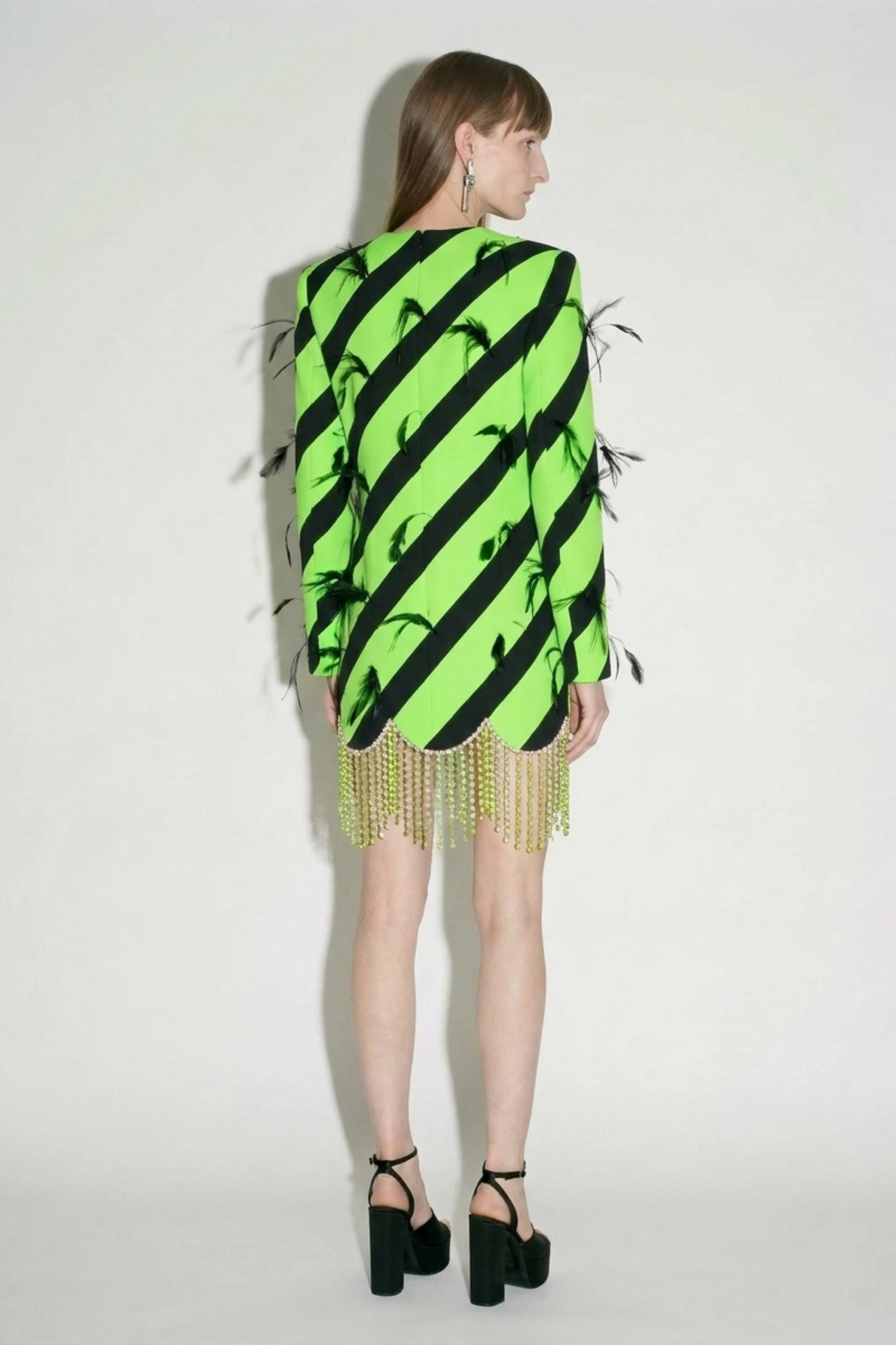 Lime Striped Mini Dress