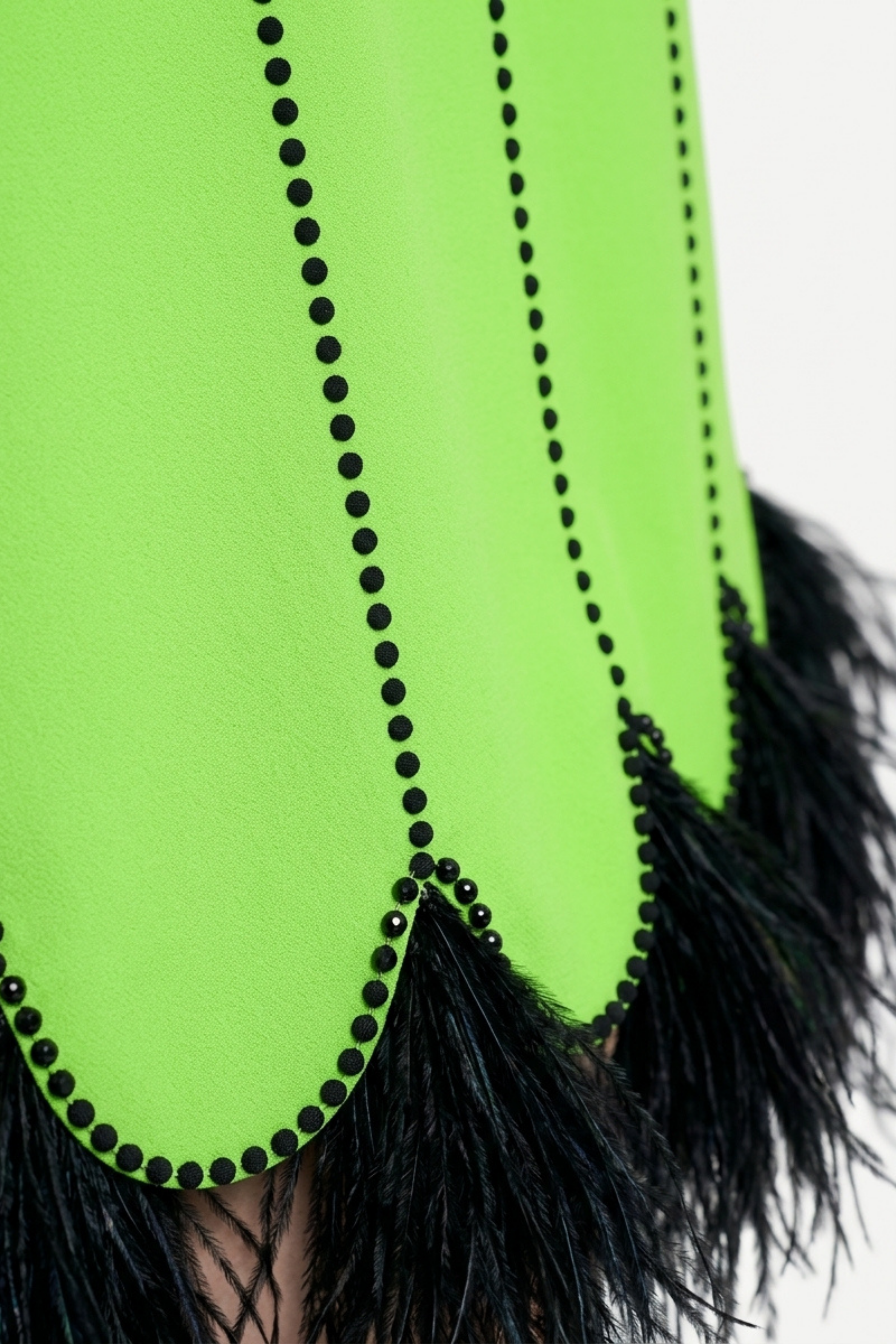 Lime Feather Trim T-Shirt Mini Dress