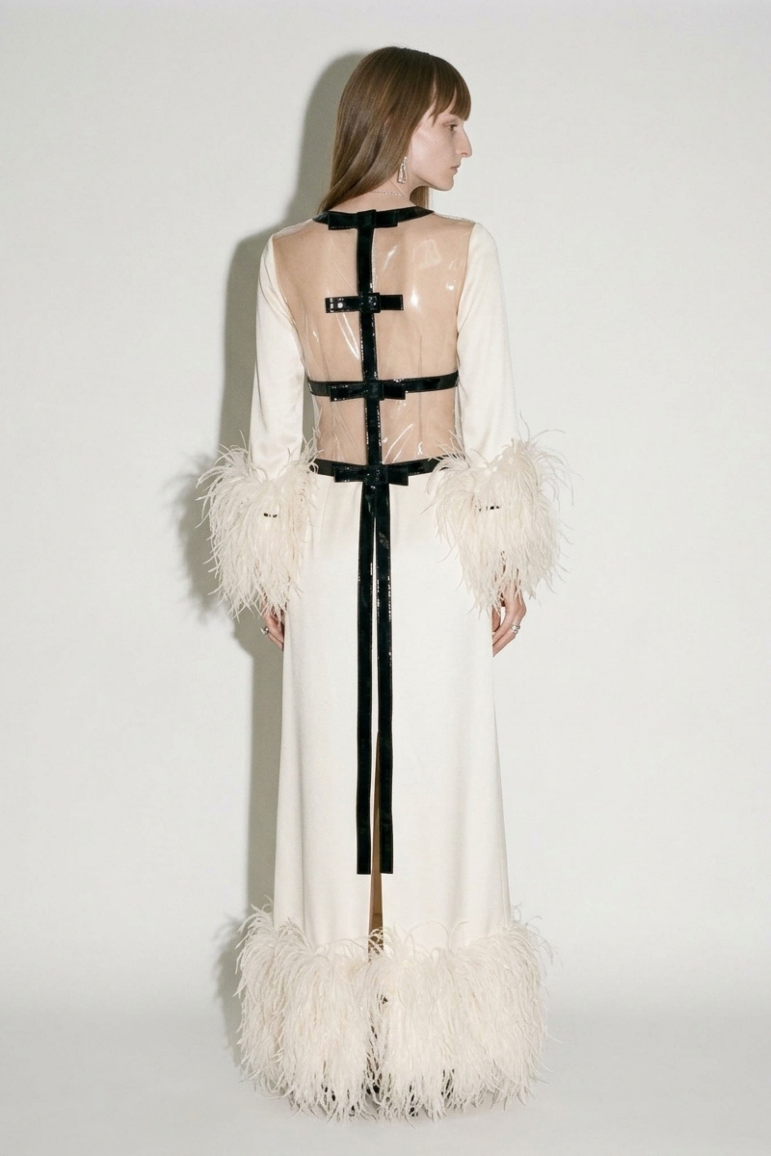 Sheer Back Trim Robe