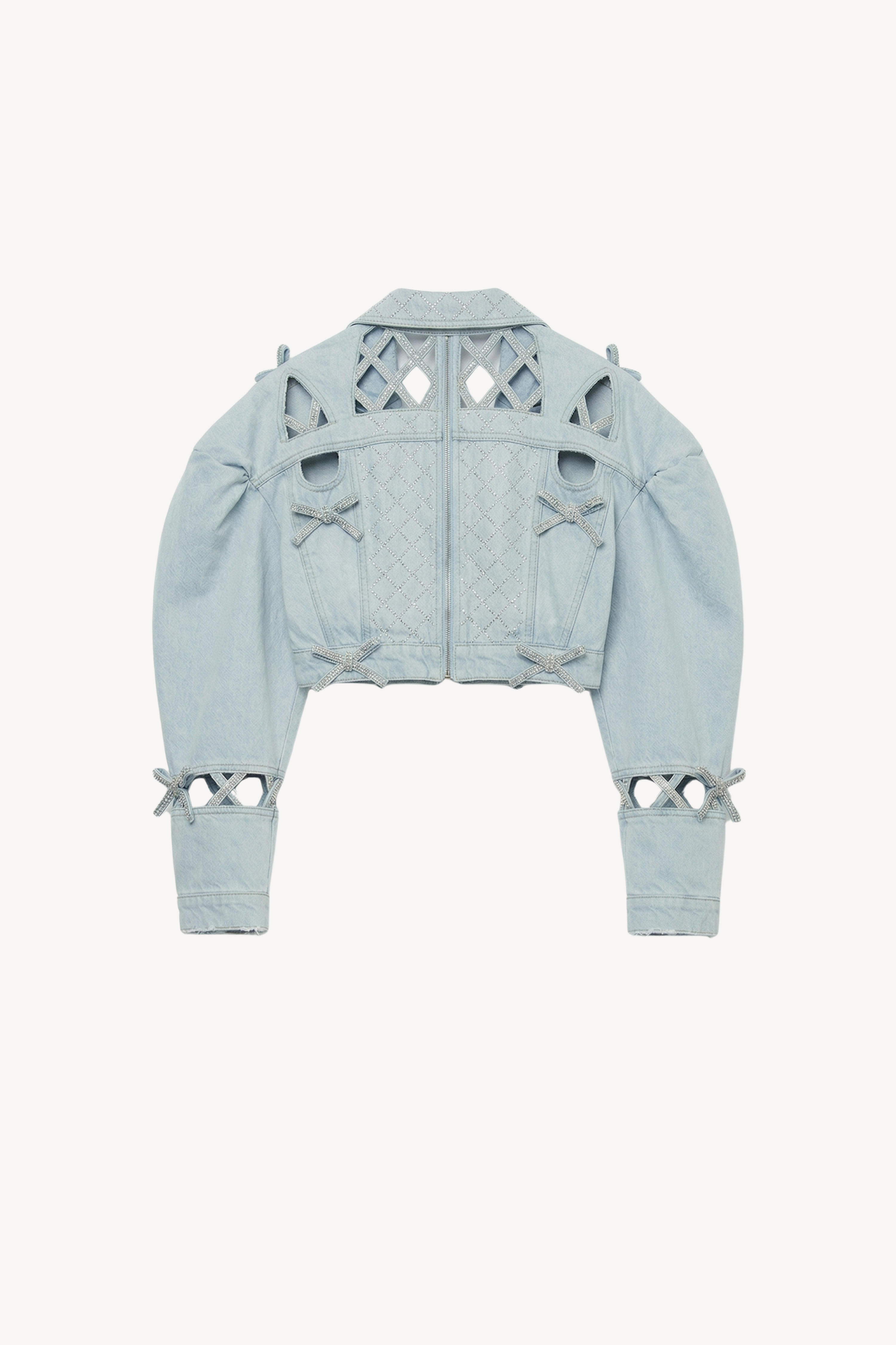 LOULOU Cropped Denim Jacket in Light Blue - photo 4