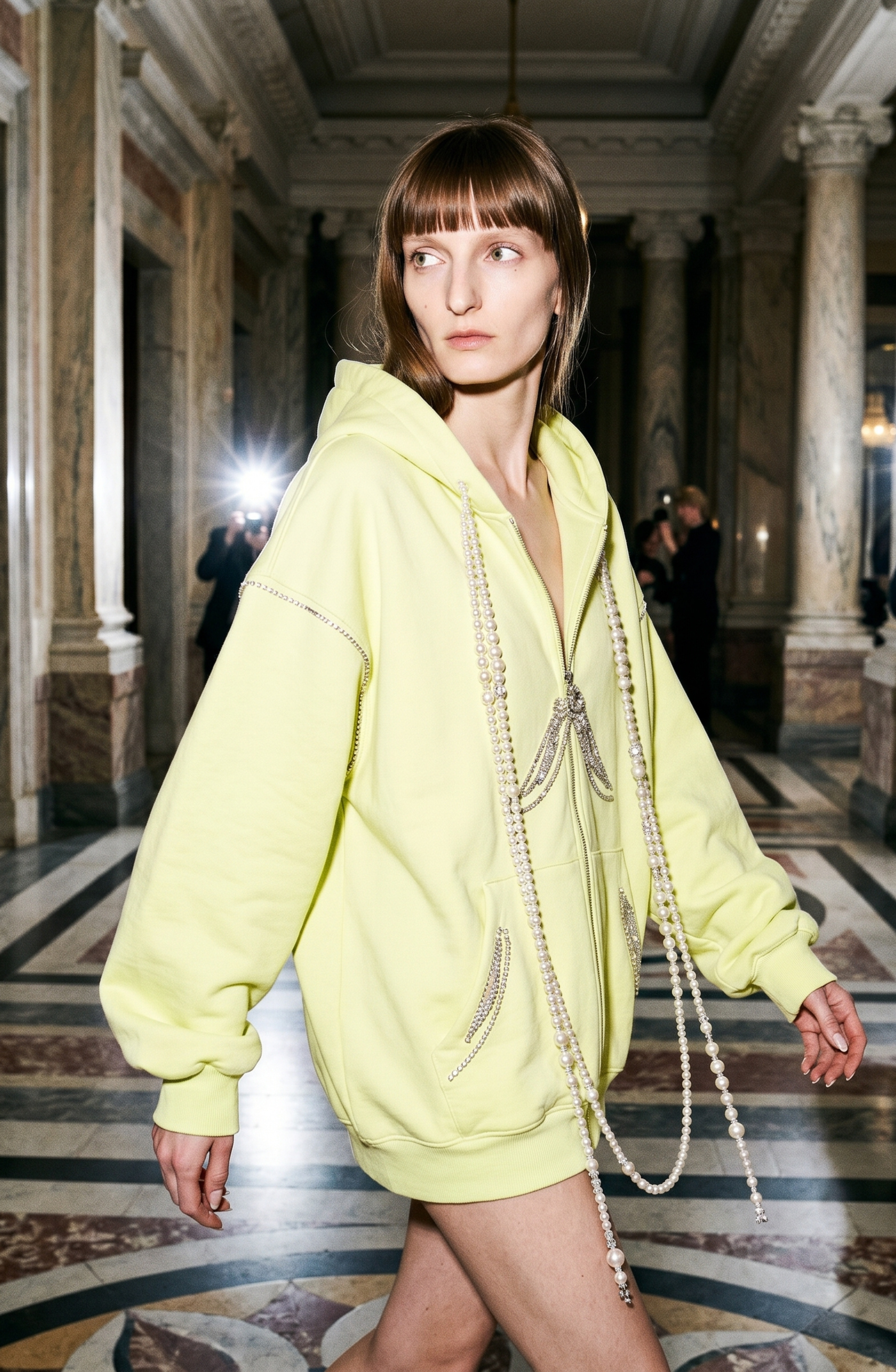 Pearl-Trim Hoodie