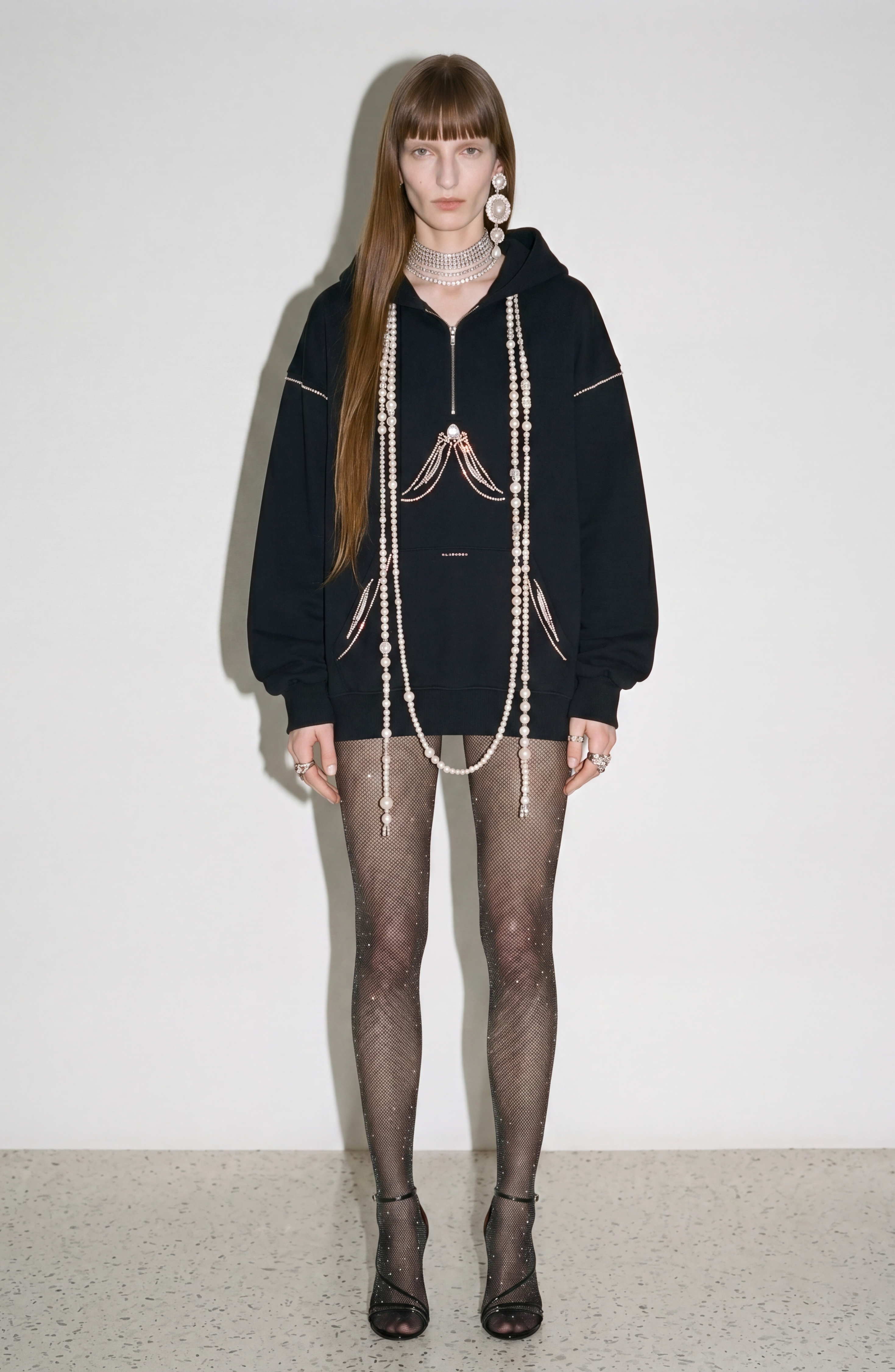 Pearl-Trim Hoodie