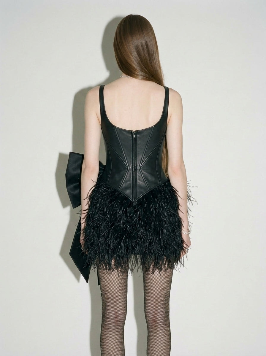 Leather Corset Dress back view