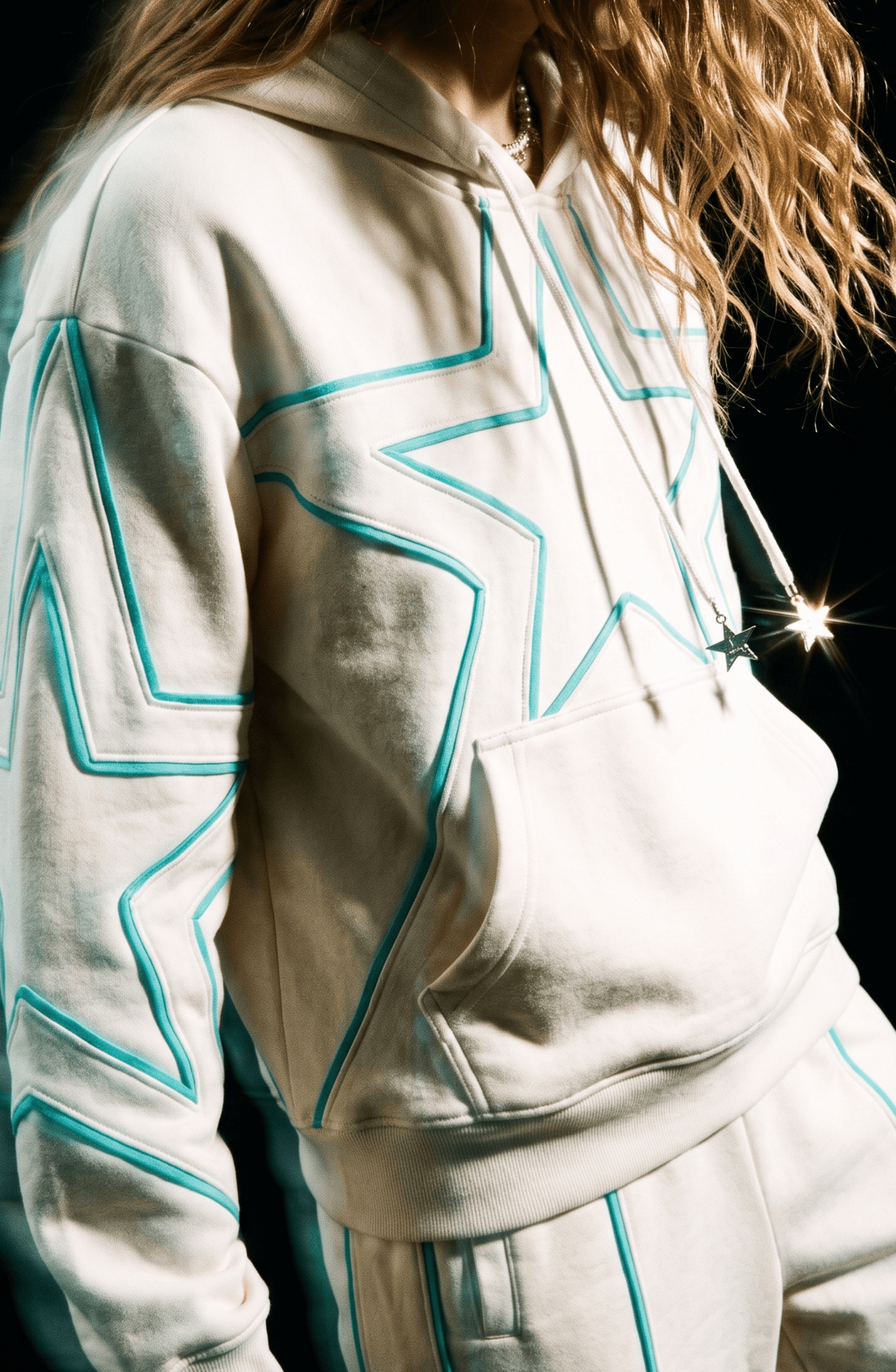 Embroidered Star Cotton Hoodie