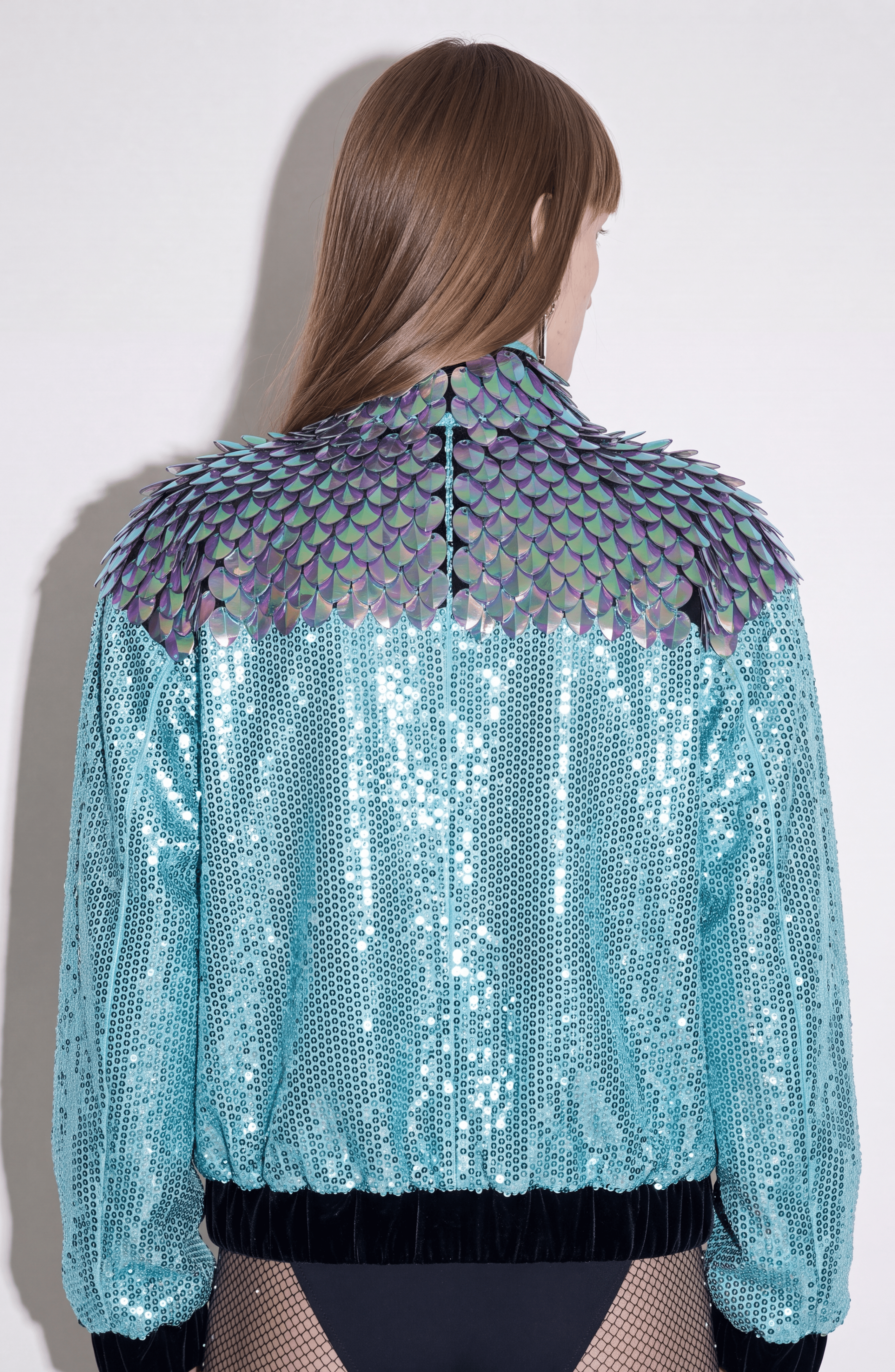 Sequin Star Buckle Bomber Jacket